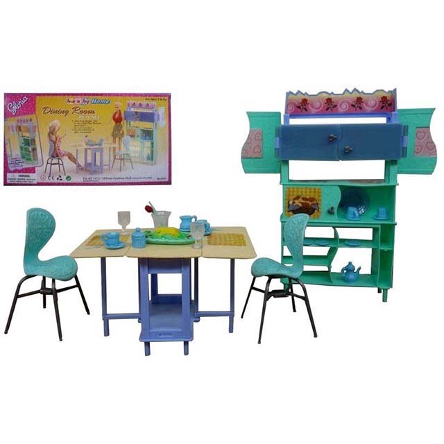 Дитячі іграшкові меблі Глорія Gloria для ляльок Барбі Їдальня 21011