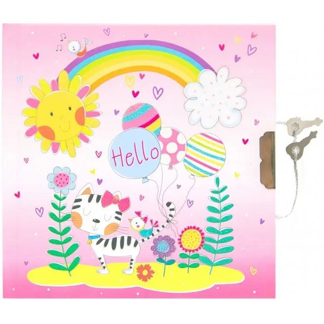 Блокнот дитячий на замочку 135x135mm, 70g, 56 л, Маленька киця