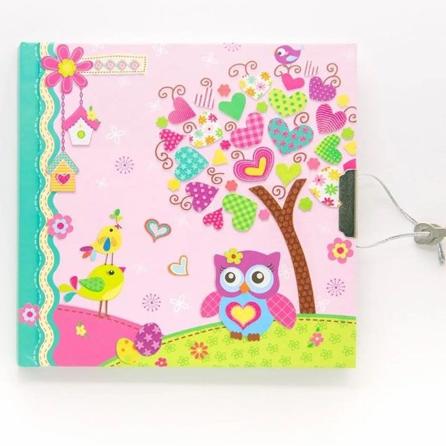 Блокнот дитячий на замочку 135x135mm, 70g, 56 л, Совушка