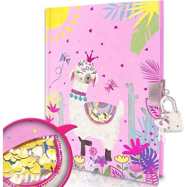 Блокнот дитячий на замочку з віконцем 178x130mm, 70g, 80 л, Лама принцеса