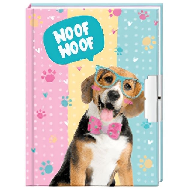 Блокнот дитячий на замочку 178 x 133 mm, 70g, 56 л, Песик в окулярах і метелику