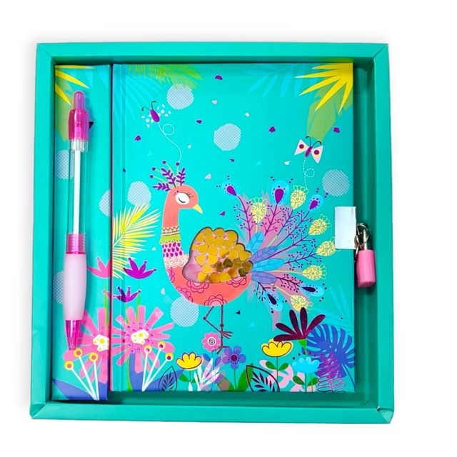 Блокнот на замочку з ручкою 190x200x25mm, 70g, 56 л, Павич