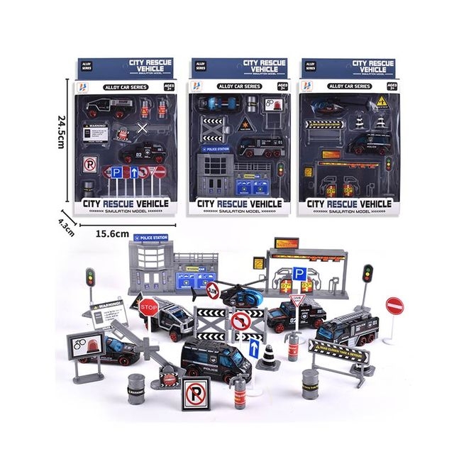 Набор металл.машин арт. HS-C (144шт/2) 3виды, Полиция, короб. 24,5*15,3*4,6см