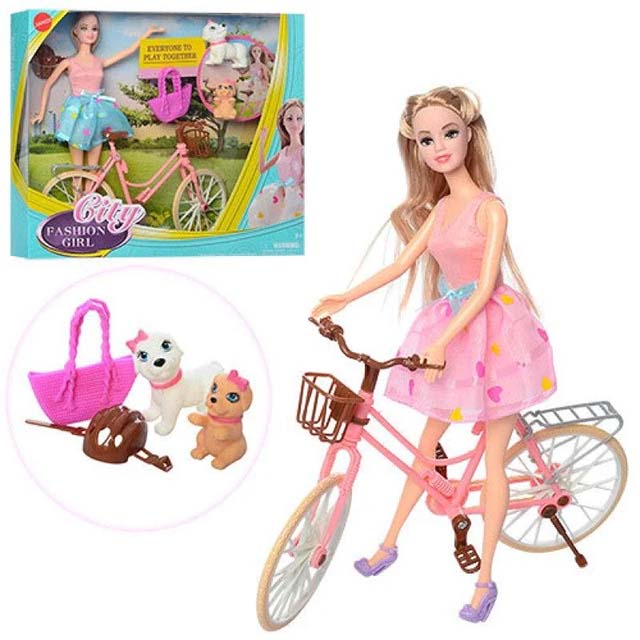 Лялька типа Барбі з велосипедом City 6A-10