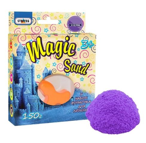 Magic sand бузкового кольору, з формочкою 0,150 кг, у кор-ці 14см-11см-3,2см