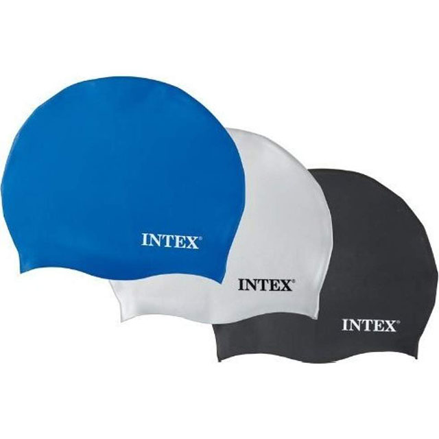 Intex Шапочка 55991 (24) для плавания, силикон, 8+лет, 3 цвета, 20см [Кулек]